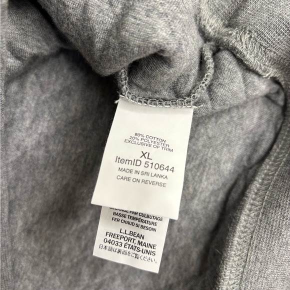 L.L. Bean Quilted Crew Neck Pullover Men's XL Sweatshirt Gray Traditional Fit - Picture 8 of 8